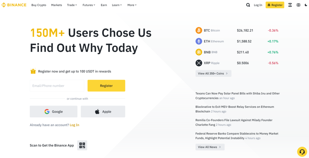 Binance Homepage