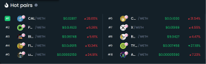 DexTools Trending Cryptocurrencies