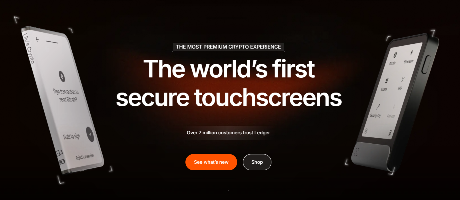 Ledger secure touchscreen