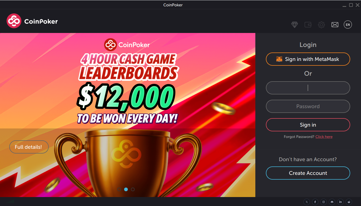 The CoinPoker app login