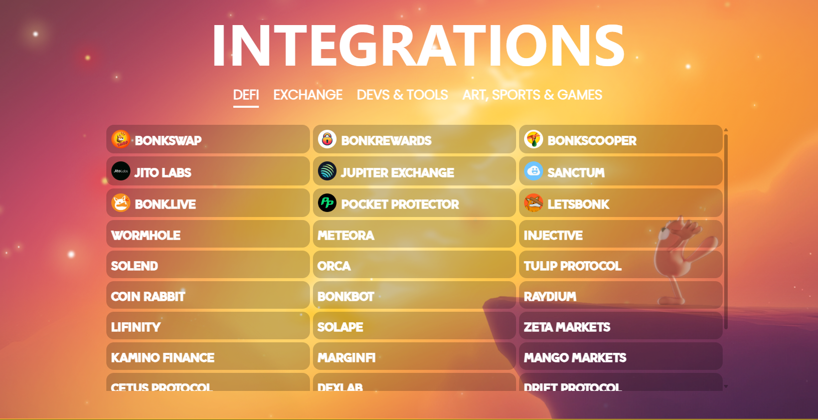 Bonk integrations