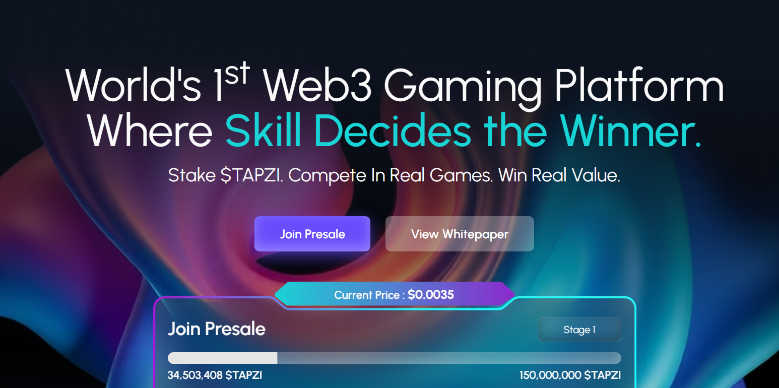 Tapzi presale homepage
