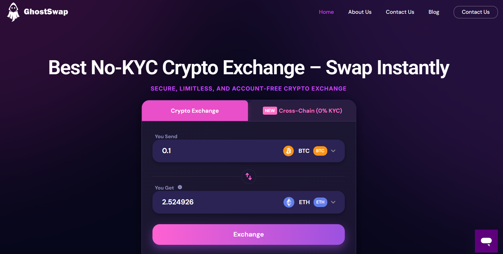 GhostSwap to get Bitcoin with no verification