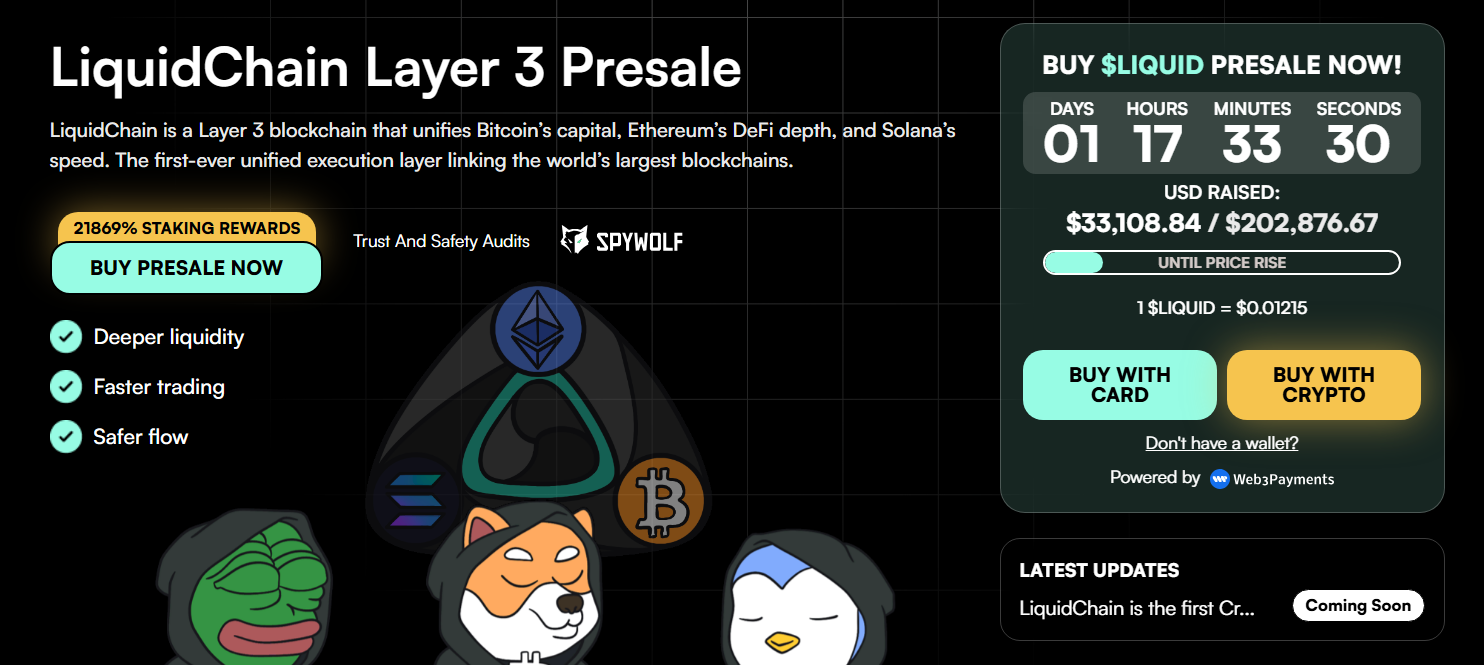 LiquidChain presale page